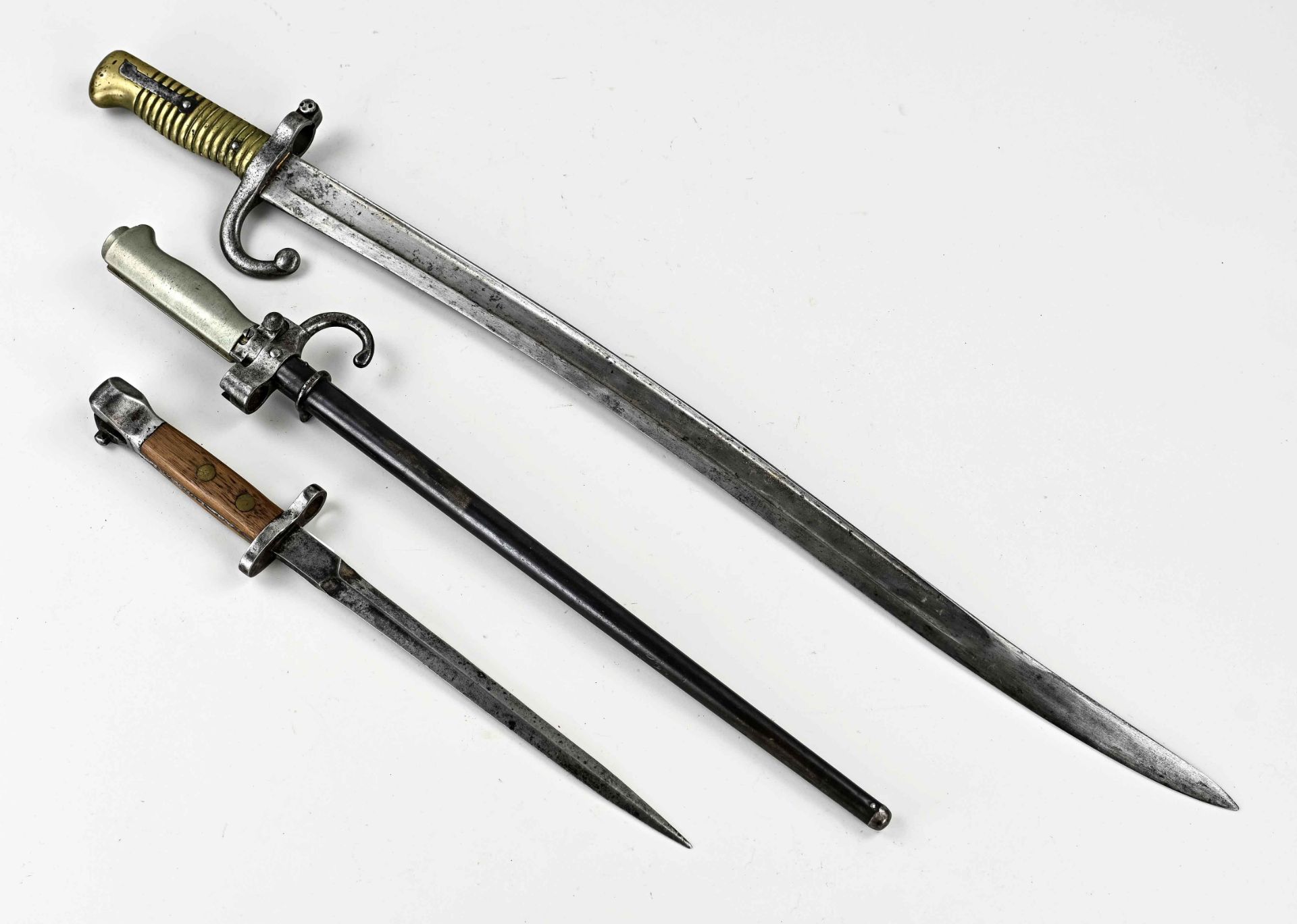 Three antique bayonets