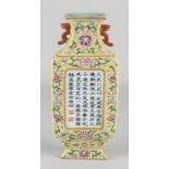 Chinese wall vase, H 19.8 cm.