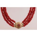 Necklace of red corals