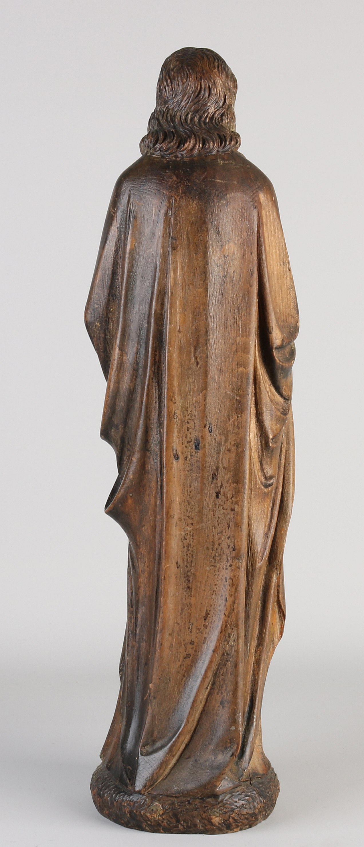 Wooden Holy figure, H 55 cm. - Image 2 of 2