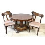 Dining table + 4 chairs (mahogany)