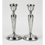 Two silver candlesticks