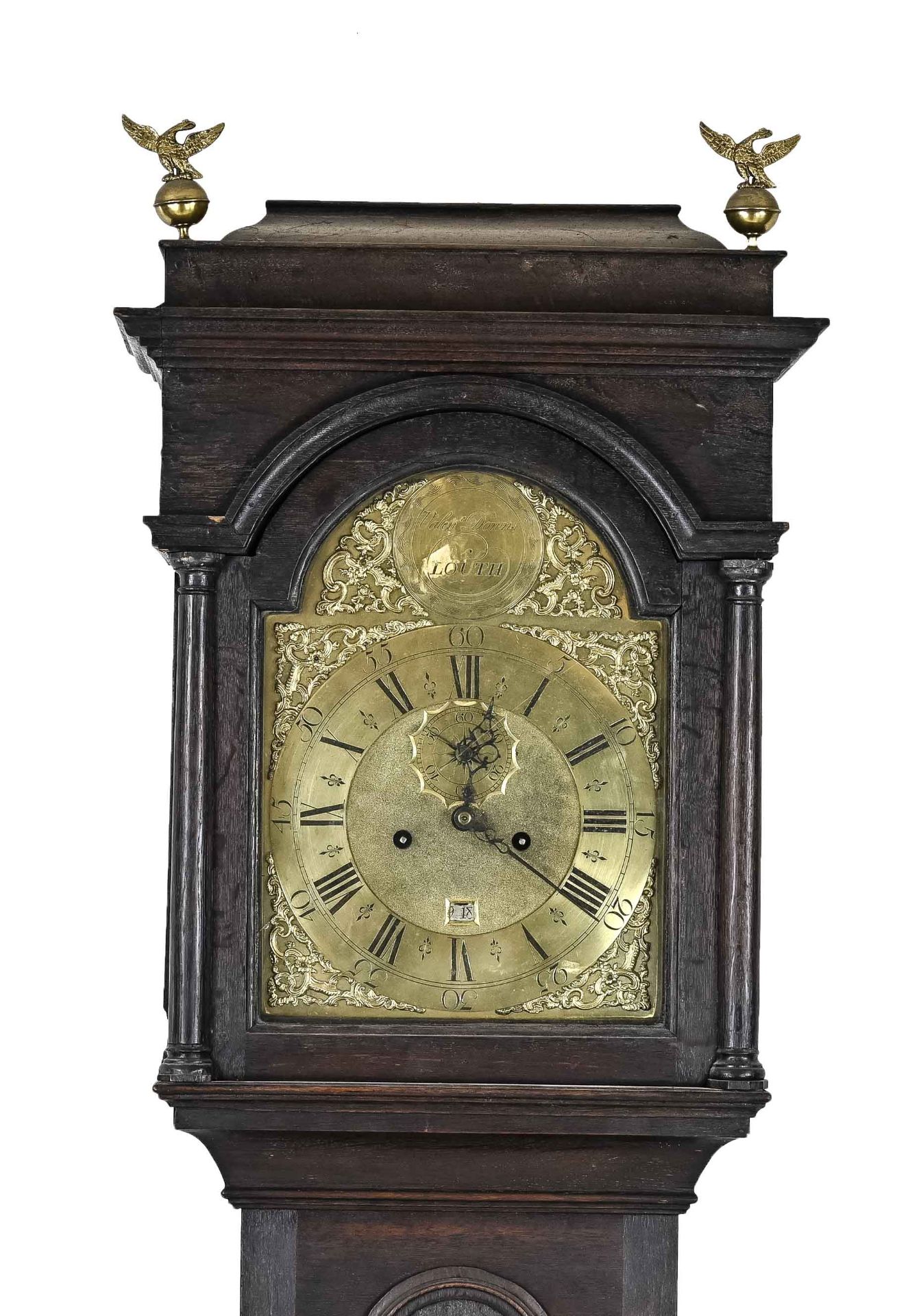 18th century English grandfather clock, H 225 cm. - Image 2 of 4