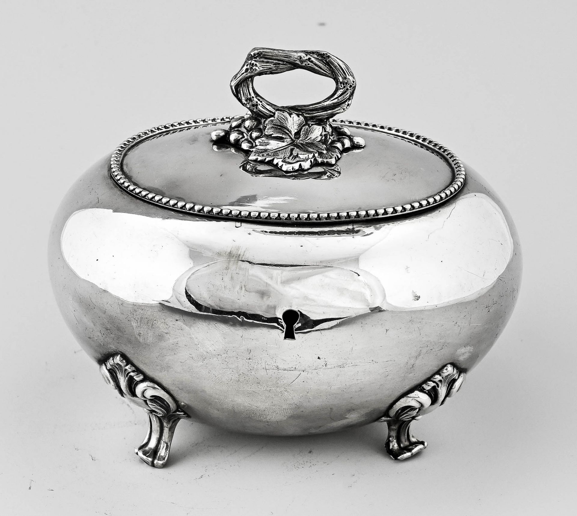 silver tea box