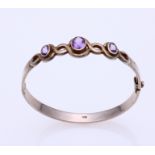 Silver slave bracelet with amethyst