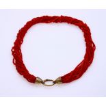 Necklace with red coral