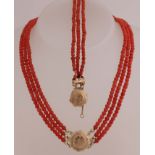 Red coral necklace & bracelet