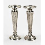 2 silver vases