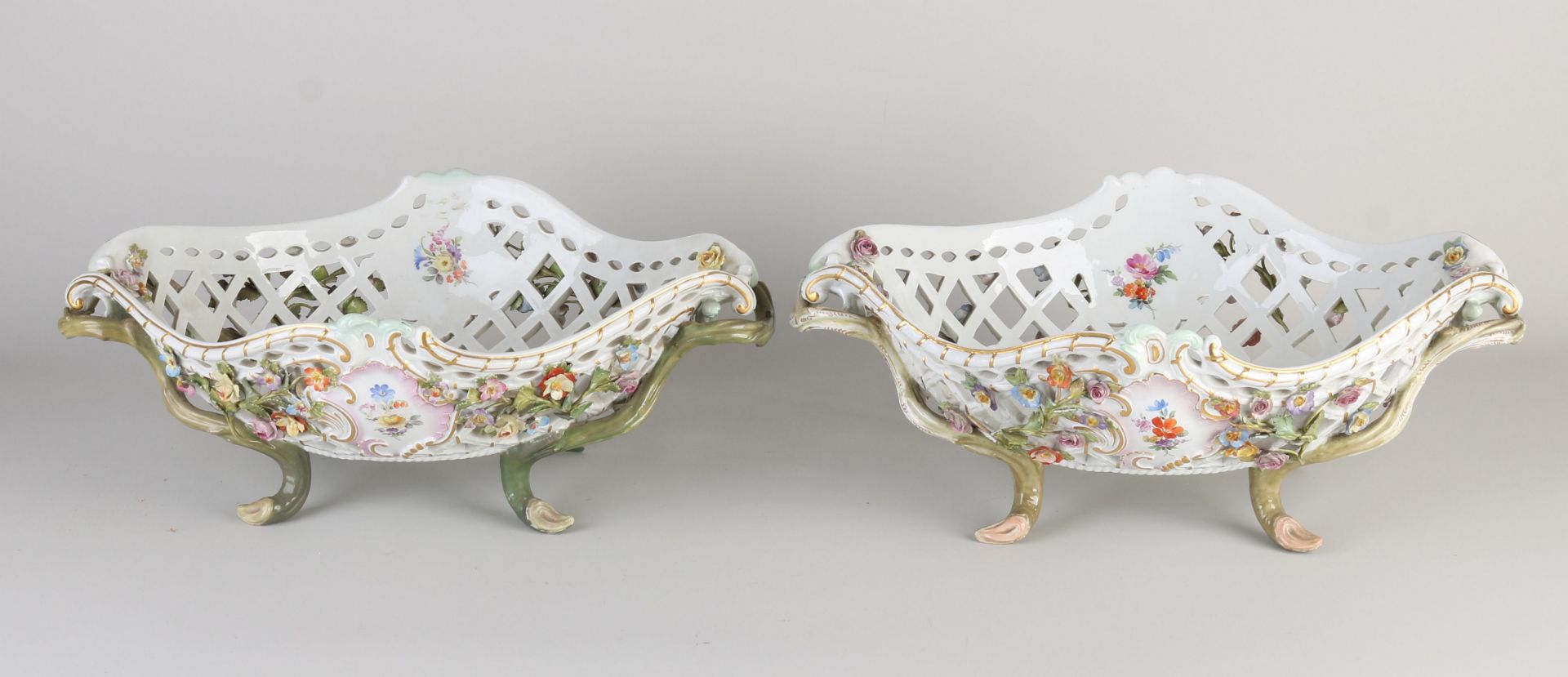 Two antique Meissen fruit bowls, 1900