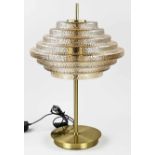 Brass table lamp, H 54 cm.