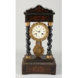 Antique French column mantel clock