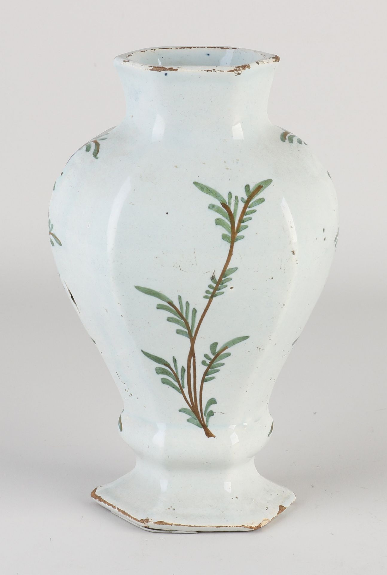 18th century Delft vase, H 20 cm. - Image 2 of 2