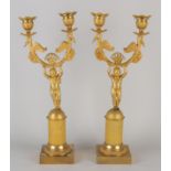 Two French Empire candlesticks