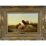 K. Walter, Romantic Landscape with Sheep in the Evening Light