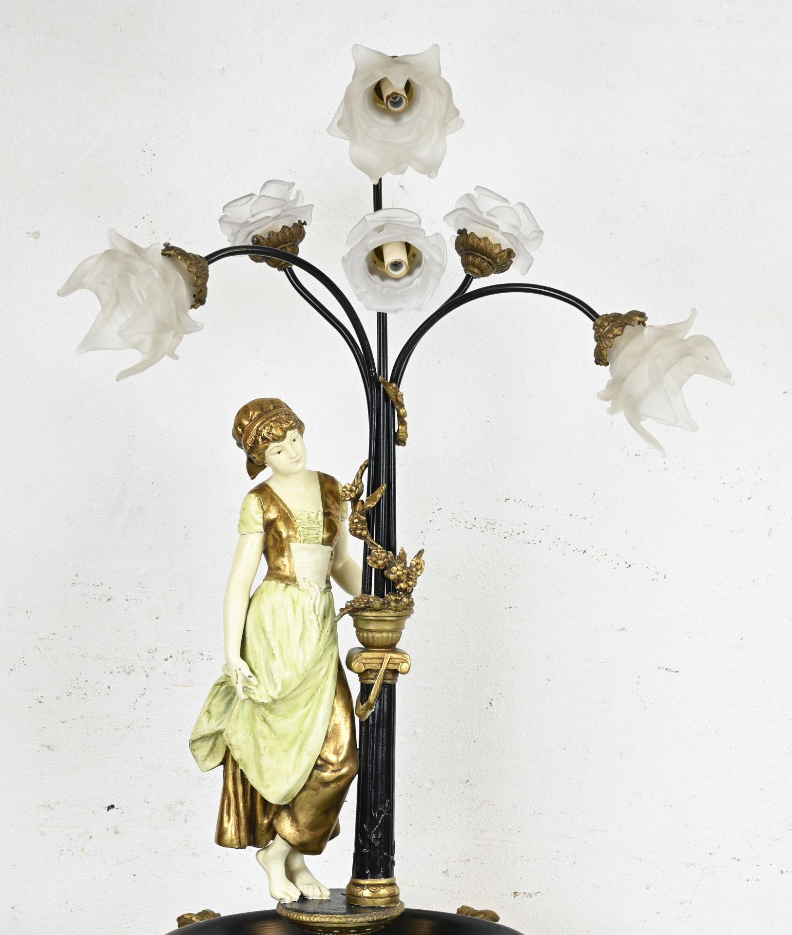 Large floor lamp with flower box, H 165 cm. - Image 2 of 2