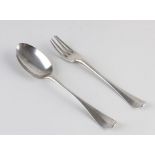 Antique silver fork and spoon