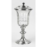 Crystal goblet with silverware