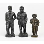 Three ancient bronze figures