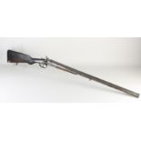 Antique cubbelloops hunting rifle, L 111 cm.