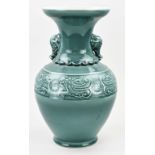 Chinese vase with relief decoration, H 39 cm.