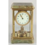 French glass mantel clock, 1900