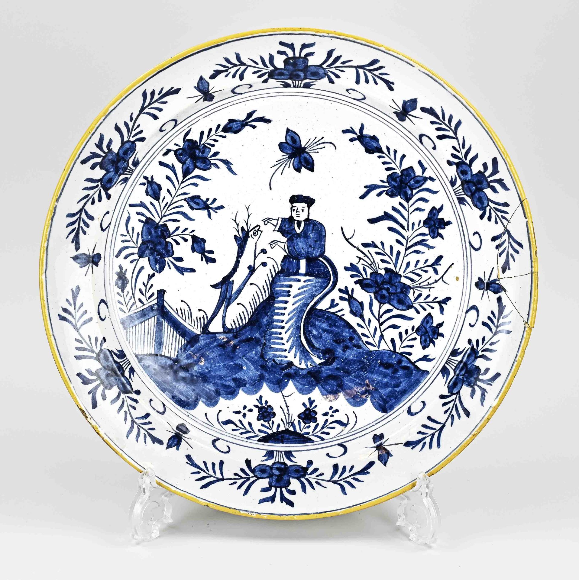 18th century Delft dish Ø 33.7 cm.