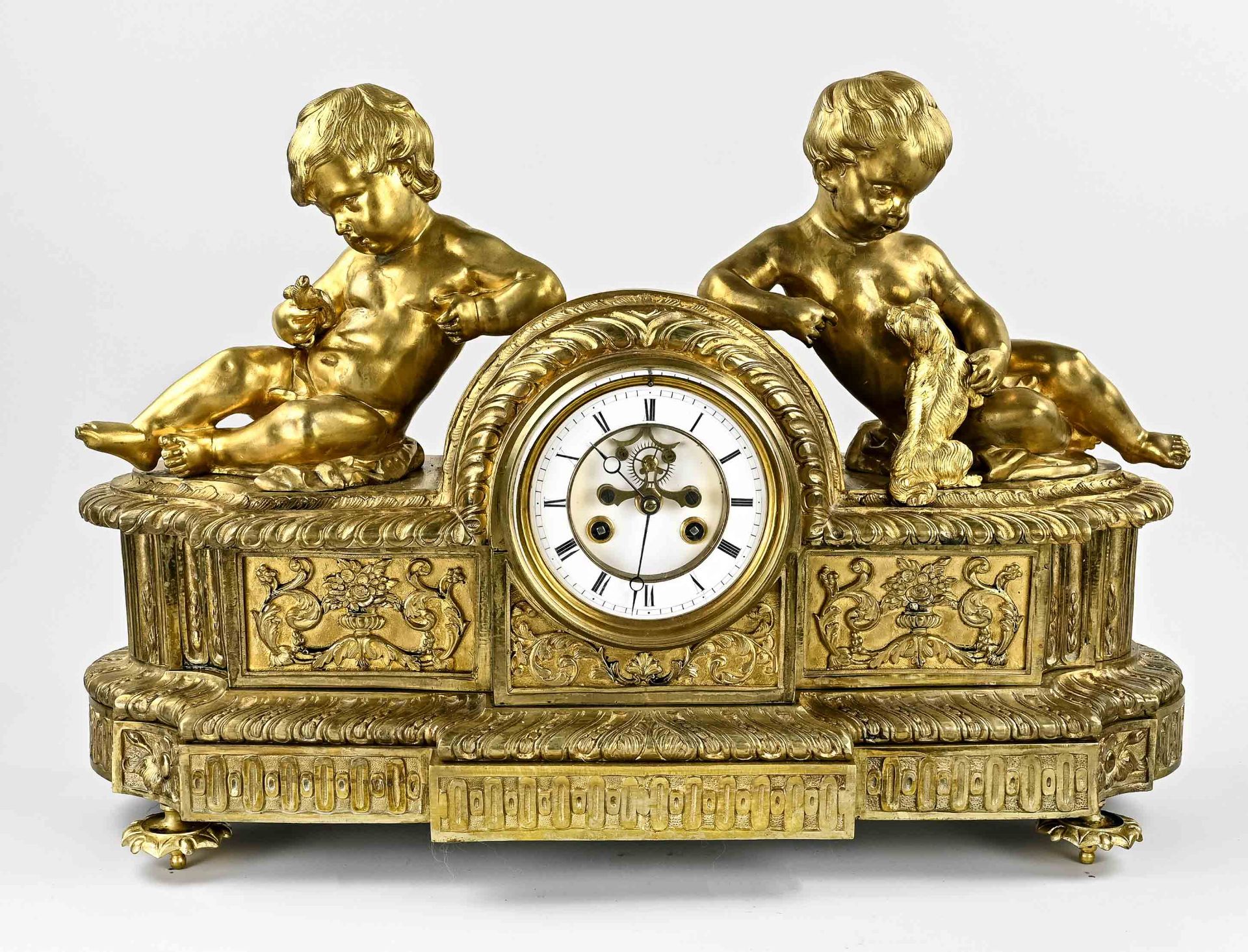 French bronze mantel clock
