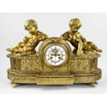 French bronze mantel clock