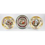 Three antique French plates, 1900