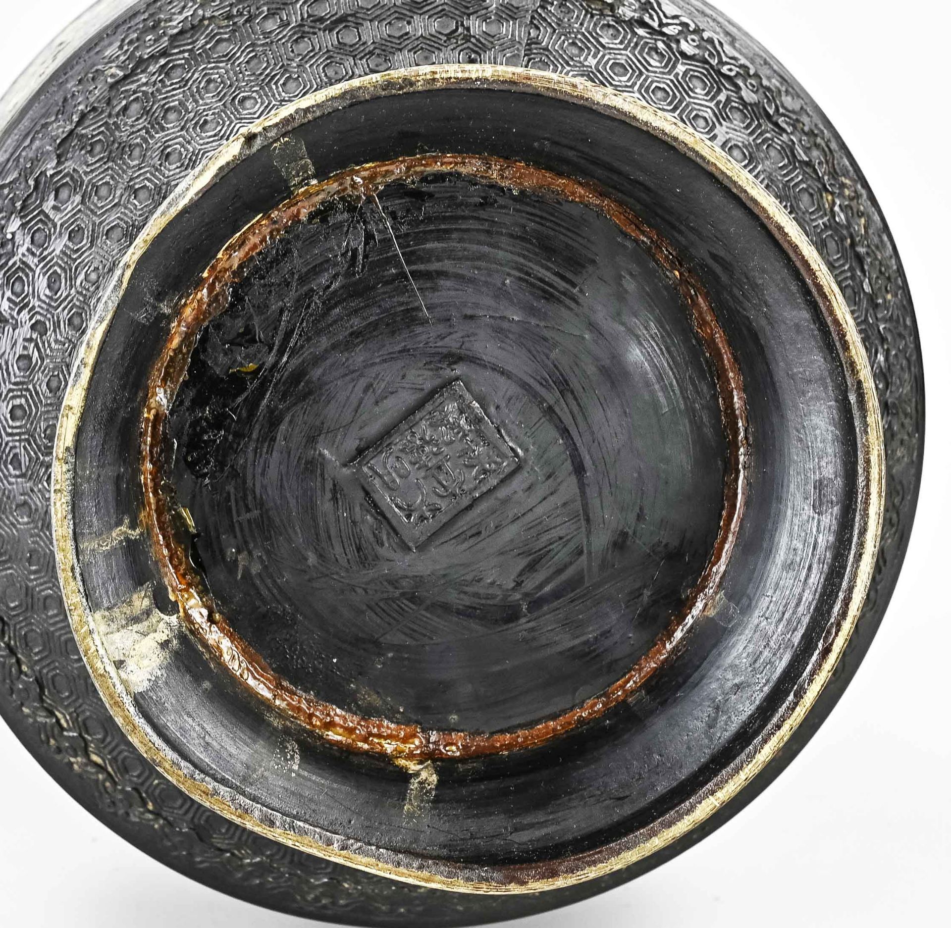 Japanese cloisonne vase, H 36.5 cm. - Image 2 of 2