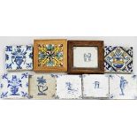 Nine antique tiles