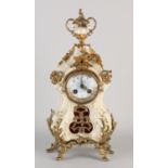 Antique French majolica mantel clock, 1880