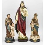 Three antique holy statues