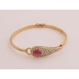 Gold bracelet ruby and diamond