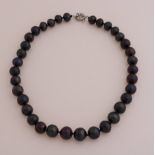 Necklace of black freshwater pearls