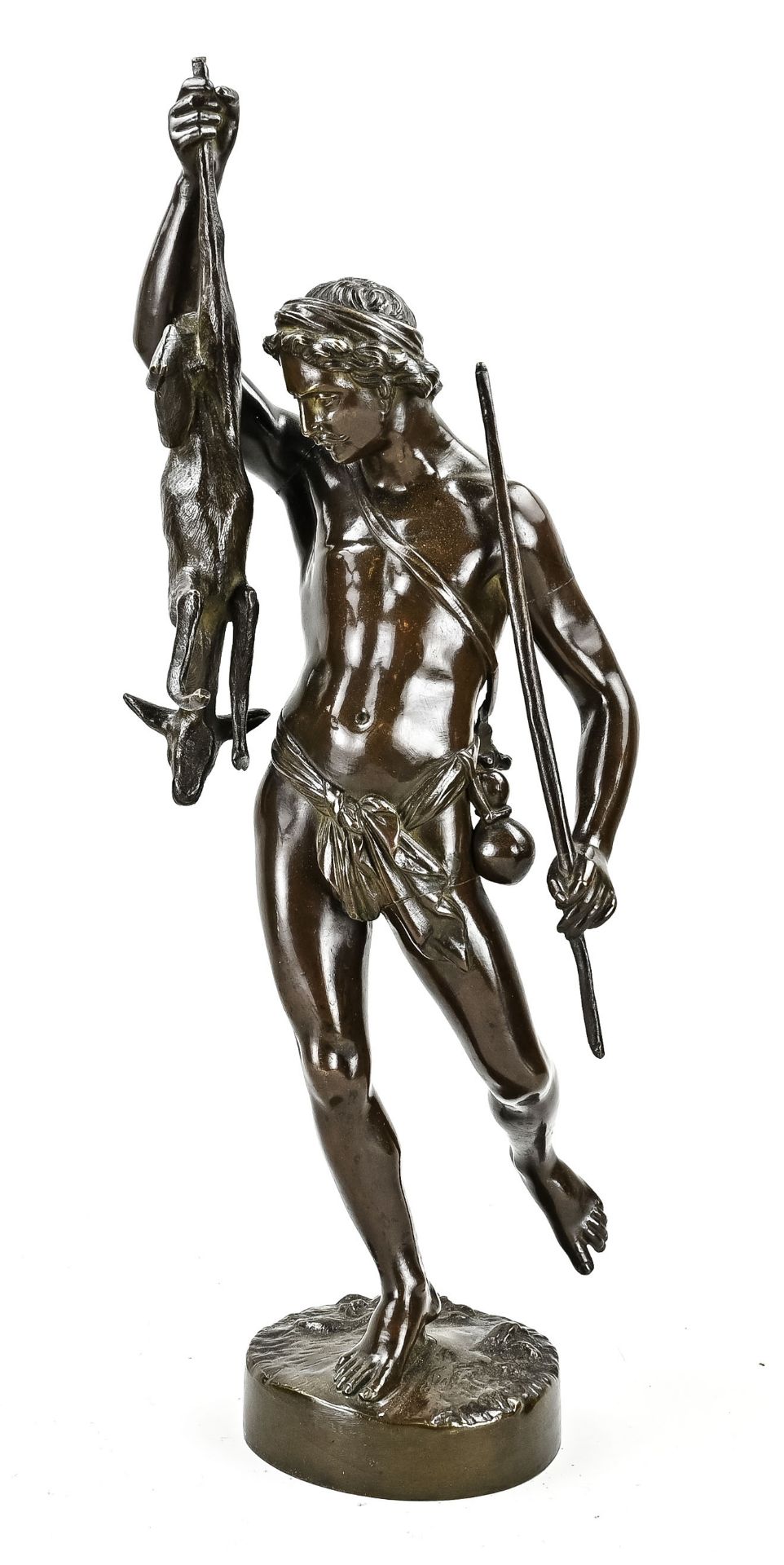 Bronze figure, Hunter with deer