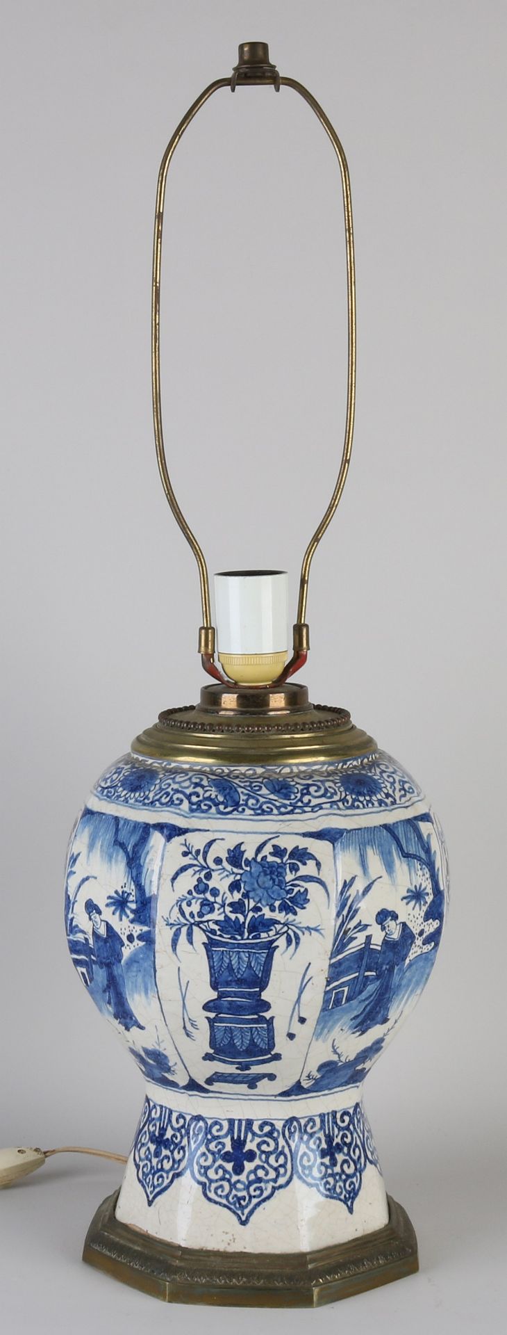 18th century Delft vase lamp