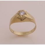 Gold Tiffany ring with zirconia