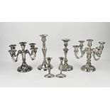 Lot plated candlesticks (6x)