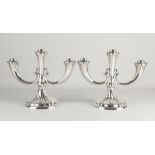 Two silver candlesticks