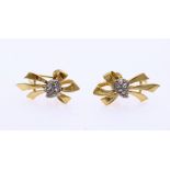 Gold ear screws with old diamond