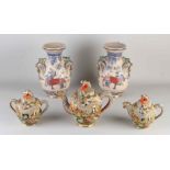 Lot Satsuma porcelain (5x)