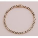 Gold tennis bracelet, zirconia