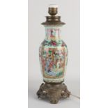 Chinese Canton lamp base, H 37 cm.