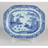 18th century Chinese porcelain meat dish, 37 x 29.5 cm.