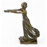 Antique bronze Jugendstil figure, H 25.5 cm.
