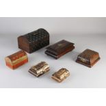 6x Old lidded boxes