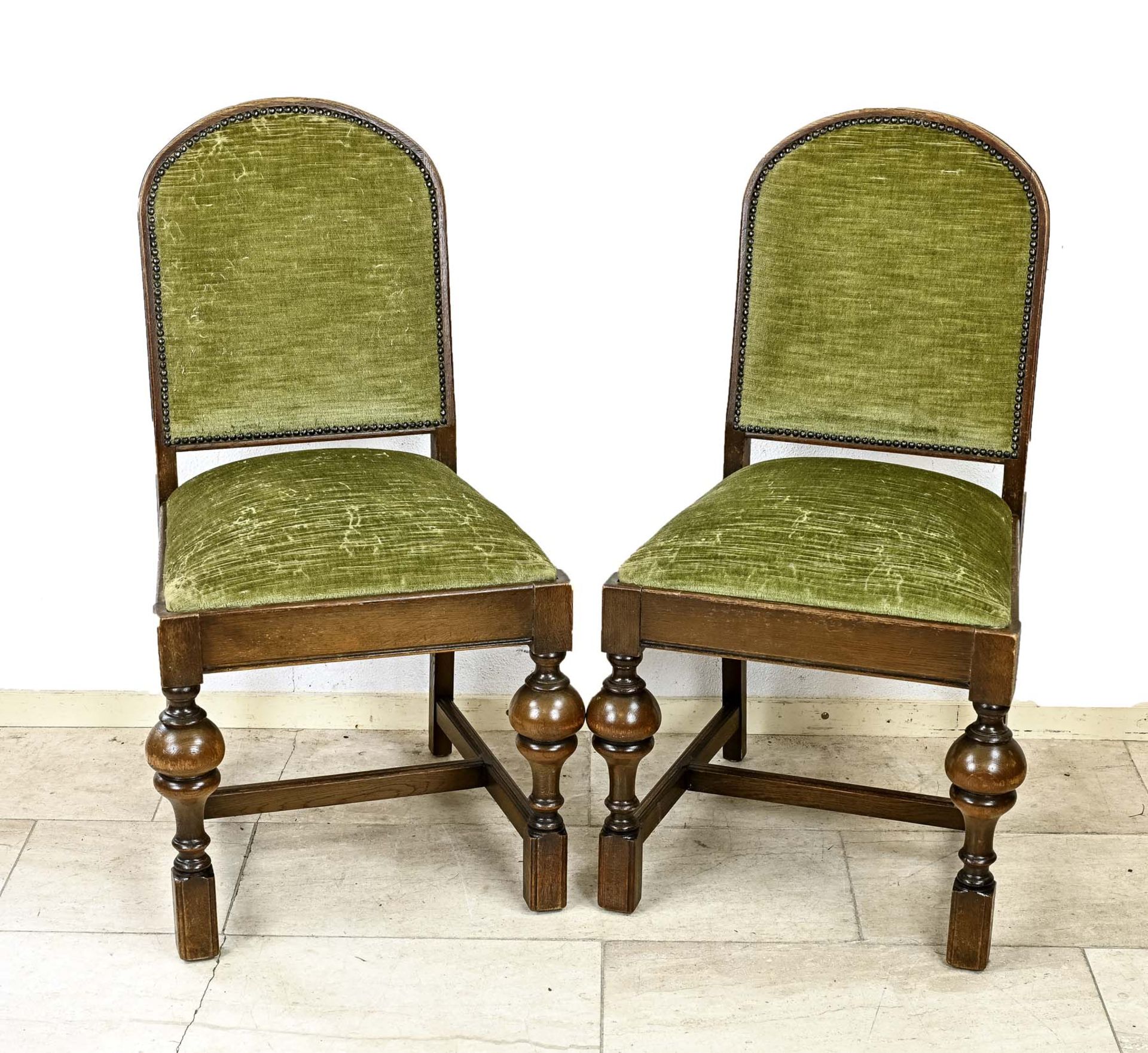 Four antique oak chairs, 1930