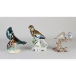 Three pottery/porcelain birds