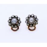Gold earclips with rose diamonds